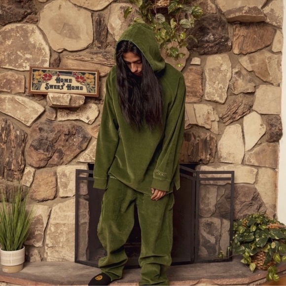 NWT Drew House corduroy hoodie XS/S green - Picture 1 of 10